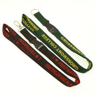  Premium Custom Woven Lanyard with Durable Logo Weaving and Metal Badge Clip