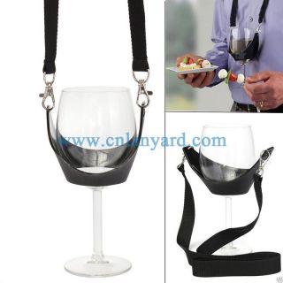 Party favor custom wine glass cup beer drink sling holder lanyard